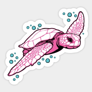 Pink Sea Turtle Sticker